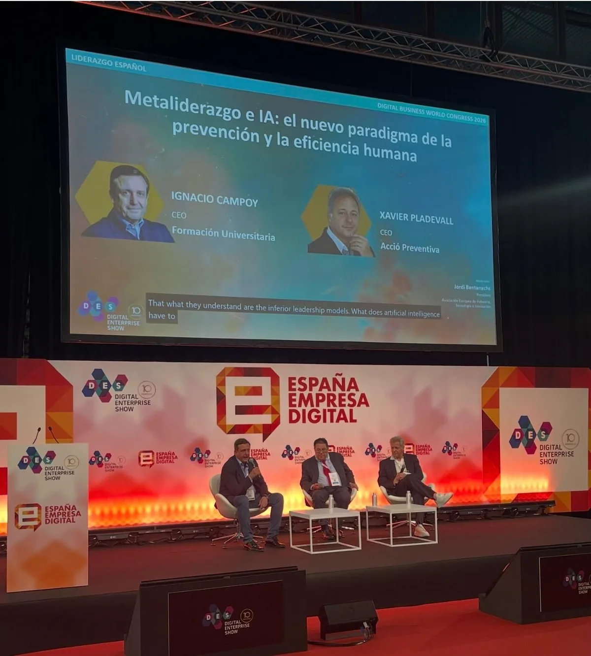 Panel «Metaliderazgo e IA: el nuevo paradigma de la prevención y la eficiencia humana» en el Digital Enterprise Show de Málaga 2026